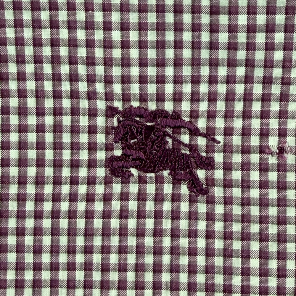 BURBERRY Brit Chest Logo Flip Cuffs Shirt in Wine Nova Check Men XL Designer - Picture 3 of 13
